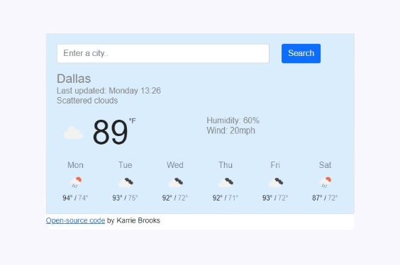 weather app preview